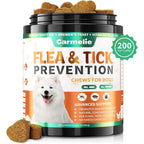 Carmelie Flea And Tick Prevention For Dogs Chewables, 200 Natural Soft Chews Oral Supplement For Puppies and All Dog Breeds, Chicken Flavor