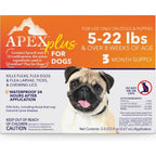 Apex Animal Health Plus Flea And Tick Prevention For Small Dogs Five To Twenty Two Pounds Three Month Supply Three Count