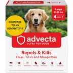 Advecta Ultra Flea And Tick Prevention For Large Dogs Twenty One To Fifty Five Pounds Waterproof Topical Drops Four Month Supply