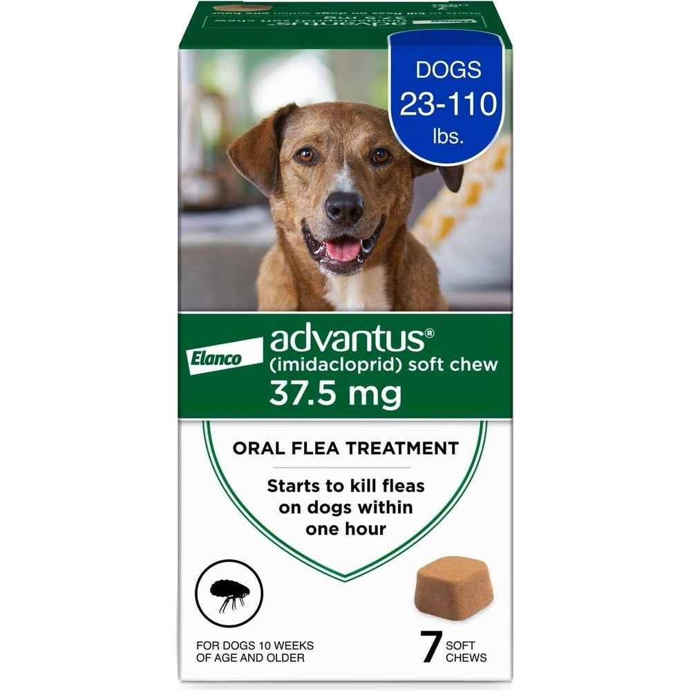 Advantus Dogs Fast Acting Oral Flea Treatment Soft Chewable For Dogs Twenty Three To One Hundred Ten Pounds Seven Count