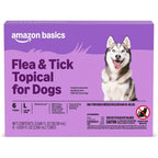 Amazon Basics Flea And Tick Topical Treatment And Prevention For Large Dogs Forty Five To Eighty Eight Pounds Fast Acting Six Doses