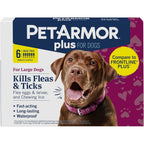 PetArmor Plus Flea And Tick Prevention For Large Dogs Waterproof Topical Treatment 6 Doses For Dogs Forty Five To Eighty Eight Pounds