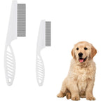 Brillirare 2 Pieces Flea Lice Comb Set Stainless Steel Multifunctional Grooming Tool For Dogs Cats And Rabbits