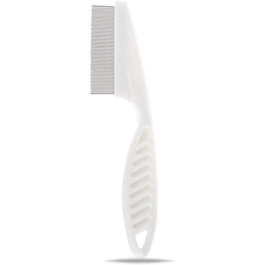 55 Trends Metal Hair Nit Comb With Long Handle For Effective Head Lice And Egg Removal For Adults Kids And Pets White 14x3.3 Centimeters