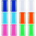 Molain Cat Dog Flea Lice Combs Set 12 Pieces Double Sided Professional Grooming Tools For All Hair Types White Green Blue Orange Pink