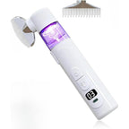 Velytycheon Electric Pet Flea Comb 2 In 1 Rechargeable Grooming Brush For Dogs Cats And Rabbits With Digital Display And Debris Chamber