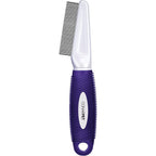 ConairPro Dog And Cat Pet Brush For Flea And Tick Removal 1/2 Inch Stainless Steel Comb With Memory Grip Handle In Purple