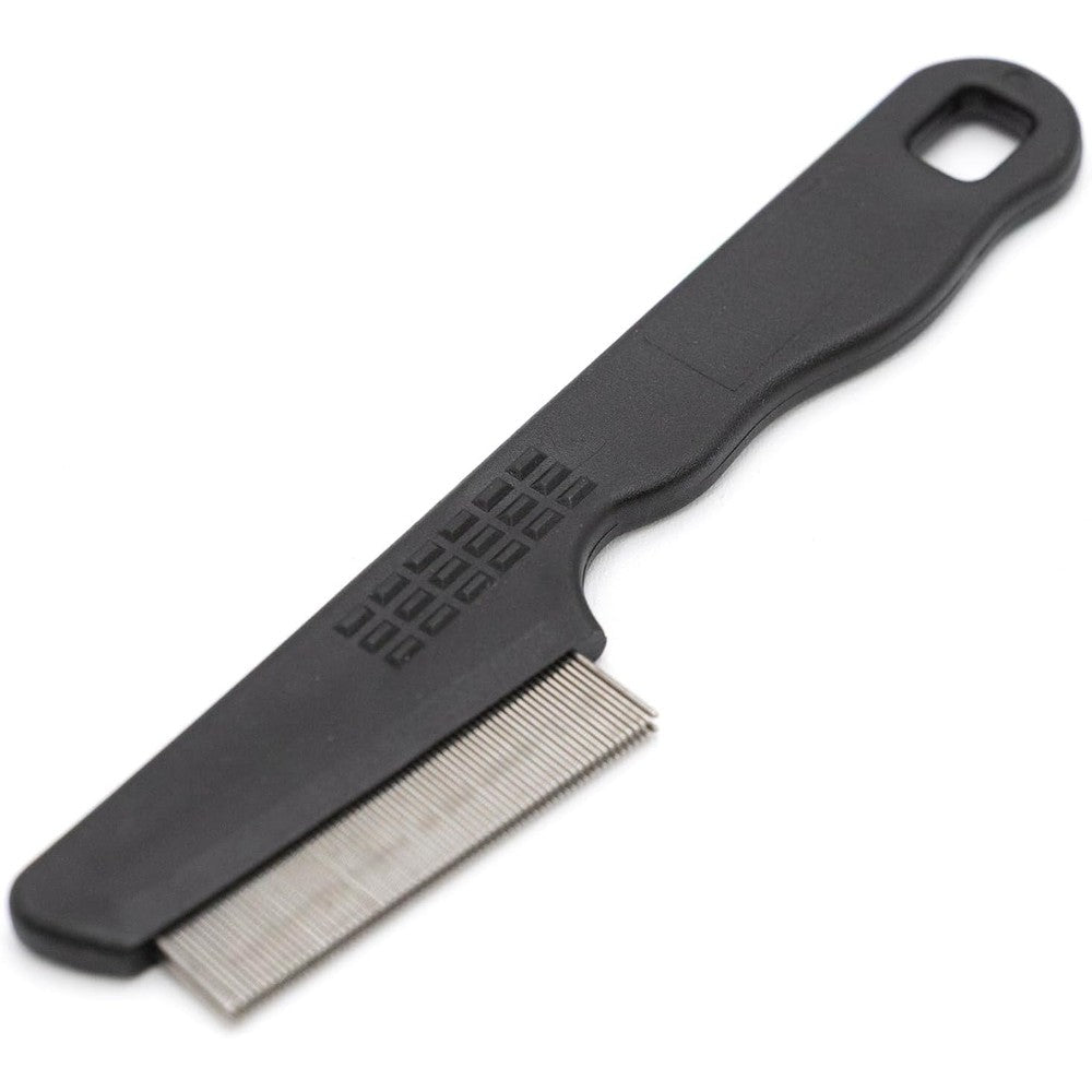 Jeffers Pet Ergo Grip Flea Comb With Double Row Stainless Steel Teeth And Lightweight Plastic Handle For Dogs And Cats