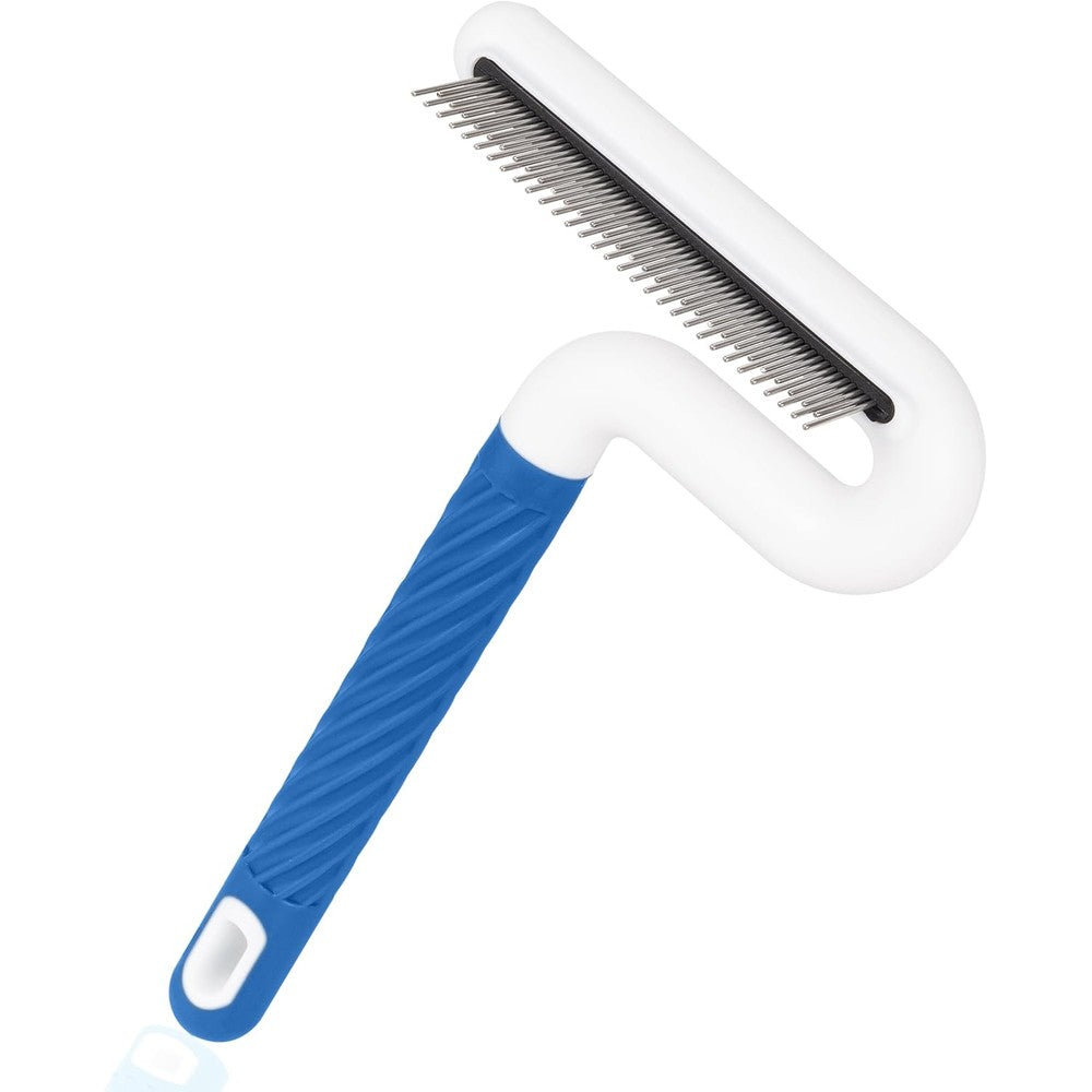 TailGurus Pet Flea Comb For Dogs And Cats With Long And Short Steel Teeth Grooming Tool For Tangles Knots And Fleas TG2042 Blue