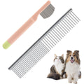Meirivrn 2 Pcs Dog Eye Comb Stainless Steel Pet Grooming Comb Set For Facial Hair Tear Stain Remover And Flea Control For Dogs And Cats