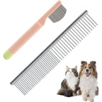 Meirivrn 2 Pcs Dog Eye Comb Stainless Steel Pet Grooming Comb Set For Facial Hair Tear Stain Remover And Flea Control For Dogs And Cats