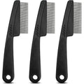 Attkryy 3-Pack Pet Flea Comb For Dogs And Cats With Fine Tooth Stainless Steel Pins And Ergonomic Non-Slip Handle For Professional Grooming