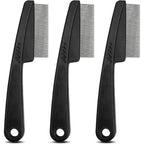 Attkryy 3-Pack Pet Flea Comb For Dogs And Cats With Fine Tooth Stainless Steel Pins And Ergonomic Non-Slip Handle For Professional Grooming