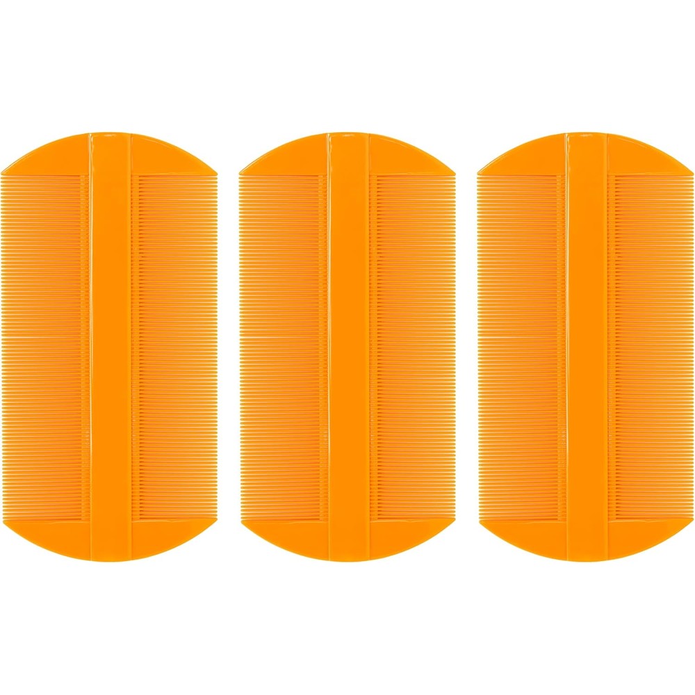 Gwozi Double Sided Flea Comb For Cats And Dogs Fine Tooth Grooming Brush Set For Pet Dandruff And Lice Removal 3 Pieces
