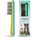 Smoothway Professional Flea Comb For Long Haired Dogs And Cats With 3 Row Stainless Steel Teeth And Electric Negative Ion Grooming Technology