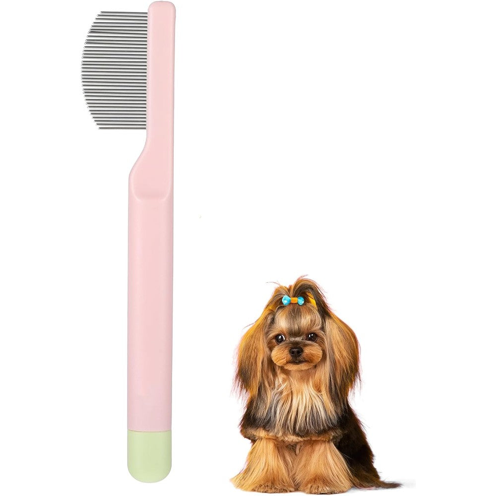 Zelphvt Stainless Steel Eye Comb For Small Dogs And Cats Gentle Tear Stain Remover And Grooming Tool For Facial Fur And Paws