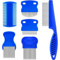 Xinjoduz 6 Piece Flea Lice Comb Set Stainless Steel Professional Dog And Cat Grooming Kit For Tear Stain And Tangle Removal