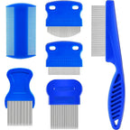 Xinjoduz 6 Piece Flea Lice Comb Set Stainless Steel Professional Dog And Cat Grooming Kit For Tear Stain And Tangle Removal