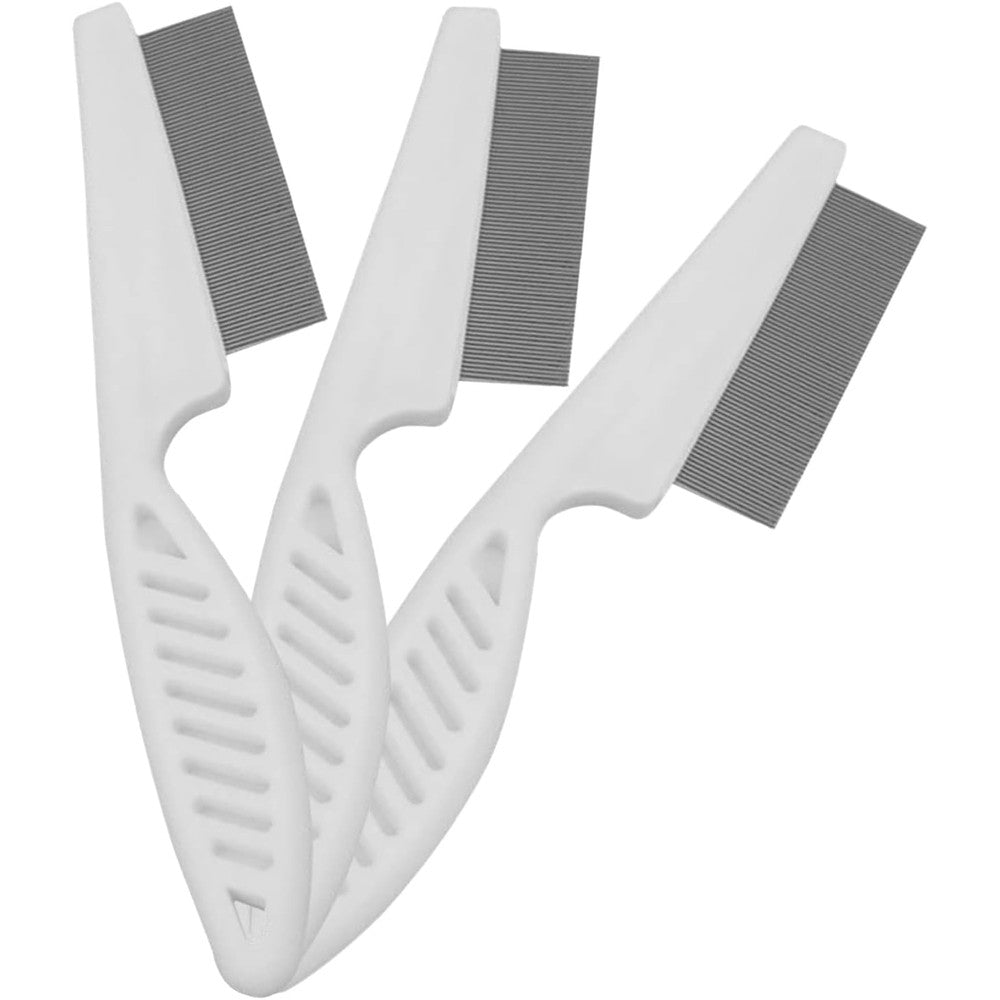 Kopal Flea Combs And Lice Brushers For Dogs And Cats Fine Tooth Pet Grooming Tools 3 Piece Set White