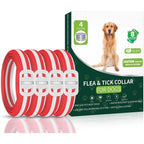 Woyamay 4 Pack Flea And Tick Collar For Dogs 32 Months Protection Waterproof Adjustable Collar For All Dog Breeds Red And White