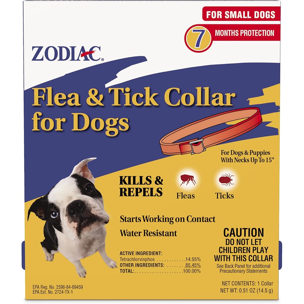 Zodiac Flea And Tick Collar For Small Dogs Up To 15 Inch Neck Size Water Resistant Pest Protection For Puppies And Small Breed Dogs