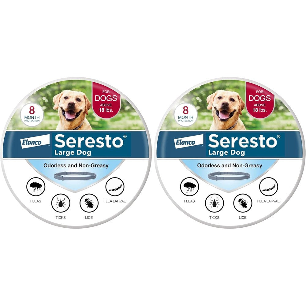 Bayer Seresto Flea And Tick Collar For Dogs Over 18 Pounds Treatment And Prevention 8 Month Protection Pack Of 2