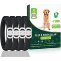 Vicsom Flea And Tick Prevention For Dogs 4 Pack Waterproof Adjustable Collar 32 Months Protection Black One Size Fits All
