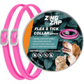 ZingZap Flea And Tick Collar 2-Pack Pink Plant-Based Adjustable Protective Neckband For Dogs And Cats Up To 25 Inches