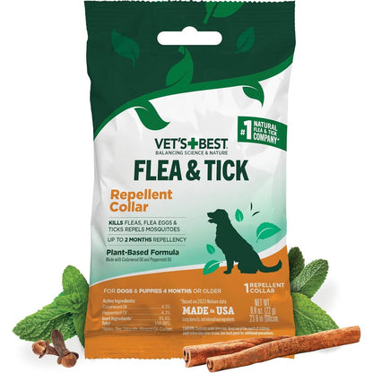 Vet's Best Natural Flea And Tick Repellent Collar For Dogs Plant Based Formula For Neck Sizes Up To 20 Inches