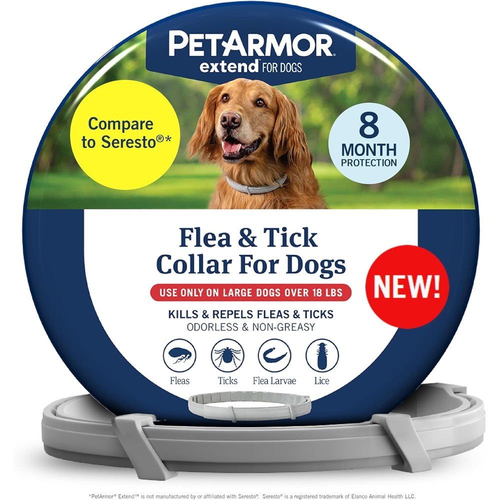 PetArmor Extend Flea And Tick Treatment And Prevention Collar For Large Dogs Above 18 Pounds, 8 Months Of Protection, 1 Count