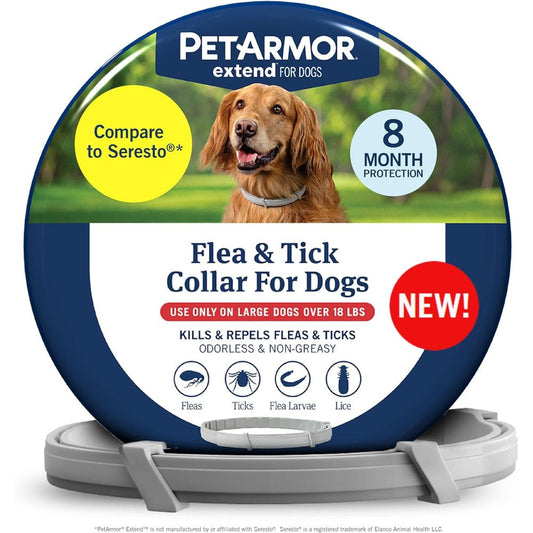 PetArmor Extend Flea And Tick Treatment And Prevention Collar For Large Dogs Above 18 Pounds, 8 Months Of Protection, 1 Count