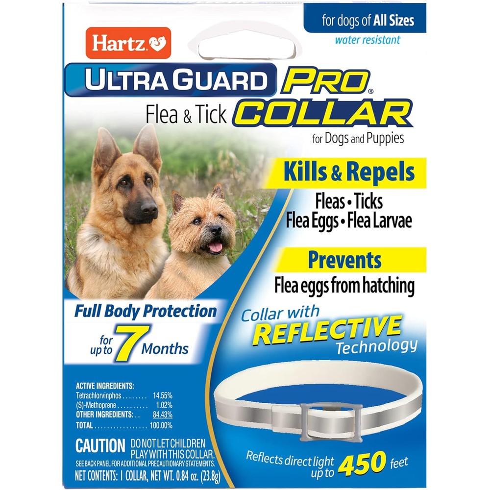 Hartz UltraGuard Pro Reflective Flea And Tick Collar For Dogs And Puppies, 7 Month Prevention, 1 Count