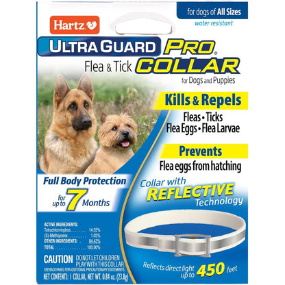Hartz UltraGuard Pro Reflective Flea And Tick Collar For Dogs And Puppies, 7 Month Prevention, 1 Count