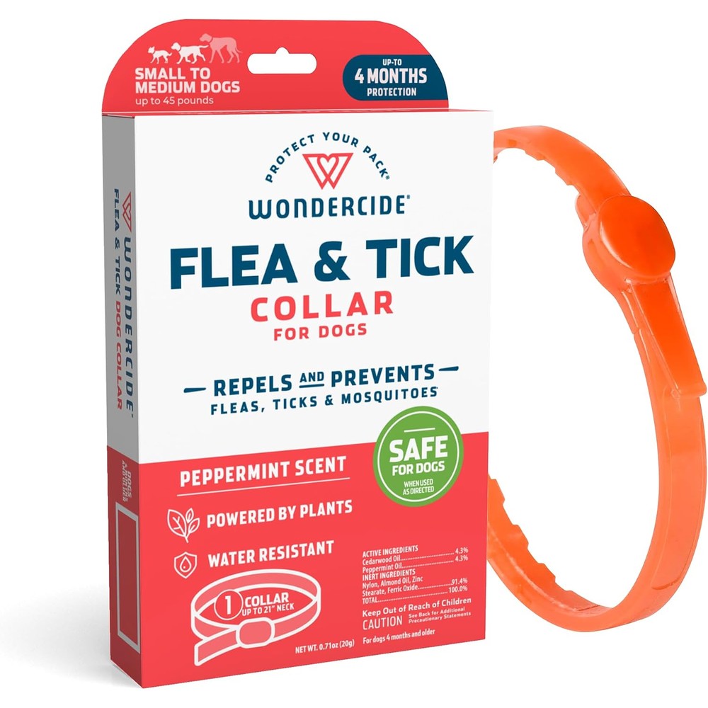 Wondercide Dog Collar Flea Tick And Mosquito Repellent For Small And Medium Dogs With Natural Essential Oils Up To 4 Months Protection
