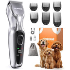 Oneisall Dog Clippers For Grooming Thick Hair Cordless Low Noise Pet Hair Trimmer Rechargeable Professional Shaver Kit With Detachable Metal Blades...