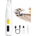 Furbona Upgraded Dog Paw Trimmer With Led Light 18 Millimeter Widen Blade 35 Decibel Low Noise Waterproof Rechargeable Pet Clipper White