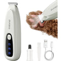 SEONEZU Upgraded Mini Dog Paw Trimmer With LED Light Low Noise Waterproof Cordless Pet Hair Clipper Shaver For Dogs And Cats White