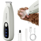 SEONEZU Upgraded Mini Dog Paw Trimmer With LED Light Low Noise Waterproof Cordless Pet Hair Clipper Shaver For Dogs And Cats White
