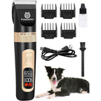 Petsaunter Dog Clippers For Grooming 4 Speed And LCD Low Noise Electric Hair Trimmer For Thick Coats C95
