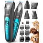 Oneisall Professional Dog Grooming Kit At Home All In One Quiet Clippers And Nail Grinder With LED Light Cordless Pet Shaver 4 In 1 Set