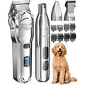 Oneisall 4-in-1 Dog Grooming Kit for Heavy Thick Hair and Coats Cordless Waterproof Pet Shaver Clipper with Paw Trimmer and Nail Grinder