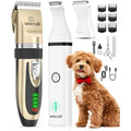 Oneisall Dog Clippers And Paw Trimmer Kit Two In One Low Noise Cordless Pet Hair Grooming Trimmers For Small And Large Dogs Cats Gold Color