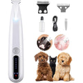 Mooneon Pet Precision Trimmer And Dog Paw Shaver With LED Light Low Noise IP68 Waterproof Dual Speed Motor White Variant One Count