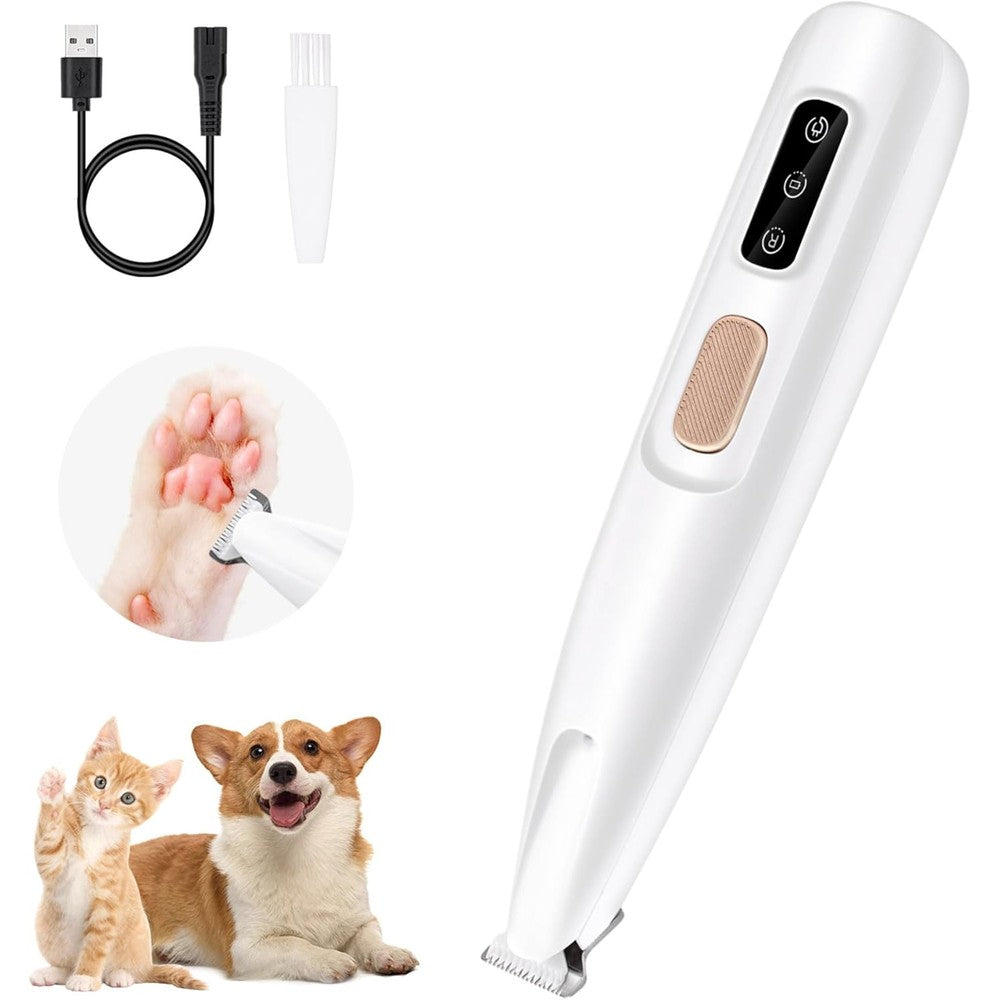 Mcbazel Pet Micro Precision Trimmer Waterproof And Rechargeable Cordless Pet Hair Shaver With LED Light For Paws Eyes Ears Face And Buttocks