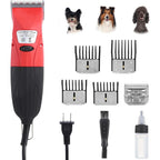 DUCKBOY 35W Pet Hair Clipper and Grooming Kit for Dogs and Cats Includes 4 Interchangeable Blades and 3 Meter Power Cable Red and Black Trimmer