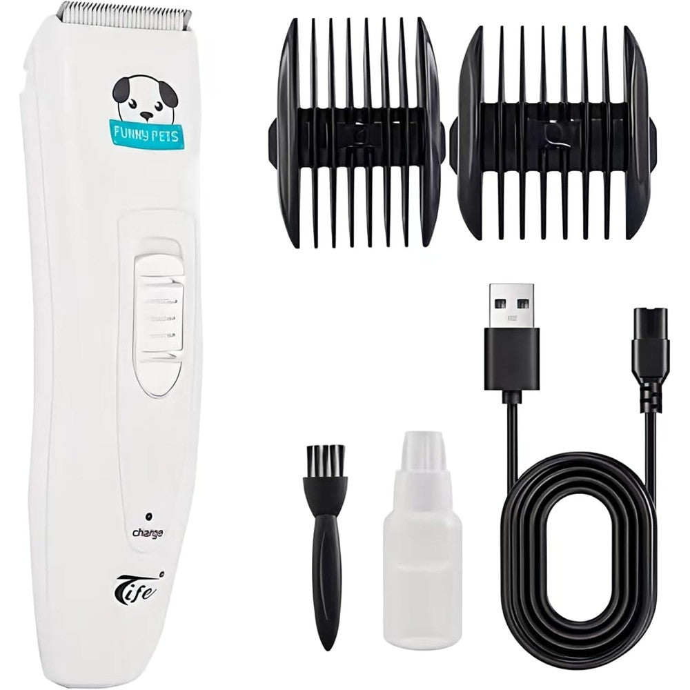 Dlinsion Dog Clipper Low Noise Pet Shaver Grooming Kit Cordless Electric Hair Trimmer For Dogs And Cats With 4 Guide Combs