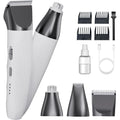 Jaojcoe 3 in 1 Dog Hair Clippers Grooming Kit With Cordless Paw Trimmer Quiet Pet Nail Grinder And 4 Guide Combs For Small And Medium Dogs White