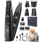 M&M STAR 4-in-1 Dog Grooming Kit Cordless Hair Trimmer With Paw Trimmer And Nail Grinder Low Noise Rechargeable Clipper Shaver Set