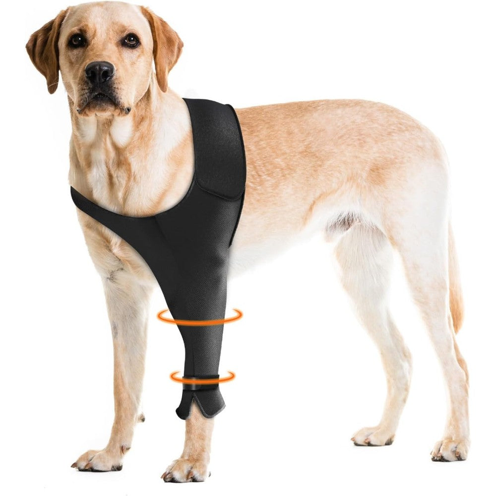 Pawfun Dog Recovery Sleeve For Front Leg Breathable Anti Licking Pet Elbow Protector For Joint Pain Injury Wound Care Left Leg Three Extra Large