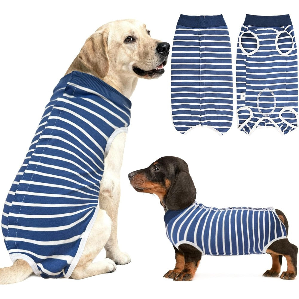 Pelukoa Recovery Suit For Dogs And Cats Soft Surgery Shirt For Female Spay And Male Neuter Comfortable Cone Alternative Blue Medium